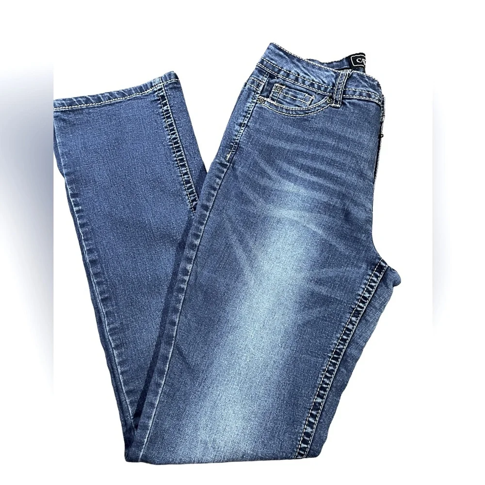 CATO Premium Womens Classic Bootcut‎ Jeans Medium Wash Blue Size 6 Whiskered